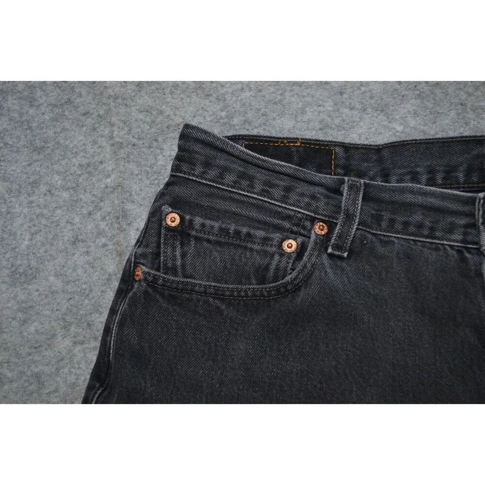 Vintage Levis 501 XX Button‎ Fly Denim 36x32 Fits 34x31 black Loose Jeans